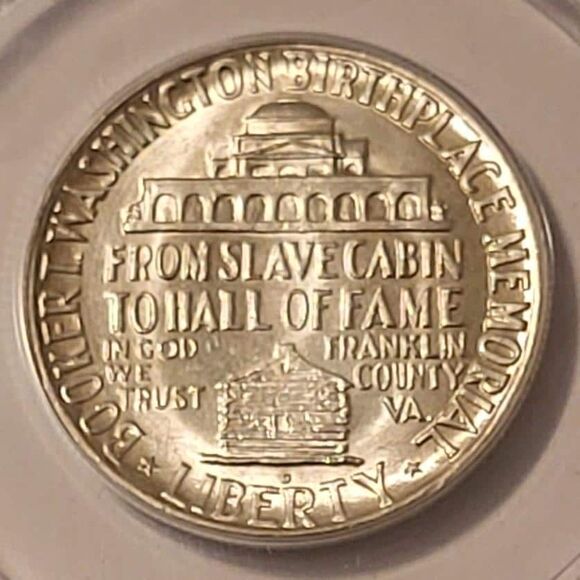 1946 D Booker T Washington Commemorative Silver Half Dollar MS66 ANACS - Picture 4 of 4